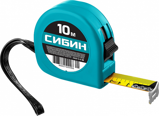 СИБИН 10 м х 25 мм, рулетка (34020-10-25)