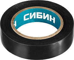 СИБИН 15 мм х 10 м, 5 000 В, черная, изолента ПВХ (1235-2)
