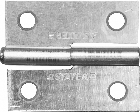 STAYER 50 x 43 x 1.8 мм, разъемная, правая, цвет белый цинк, карточная петля (37613-50-1R)