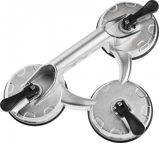 ЗУБР 140 кг, алюминиевый, тройной, стеклодомкрат на присоске, Профессионал (33723-3)