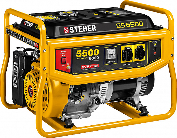 STEHER 5500 Вт, бензиновый генератор (GS-6500)